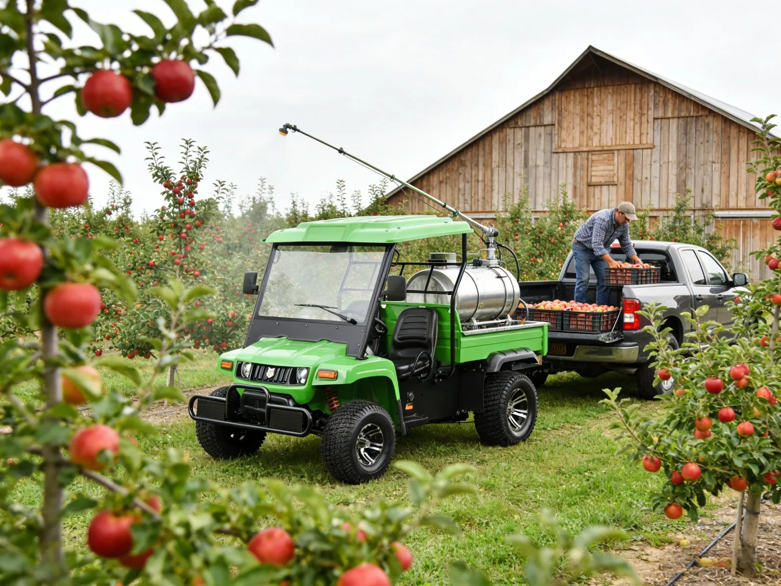 Electric Yatian Utility Vehicle High Efficiency Sprayer for American Orchards