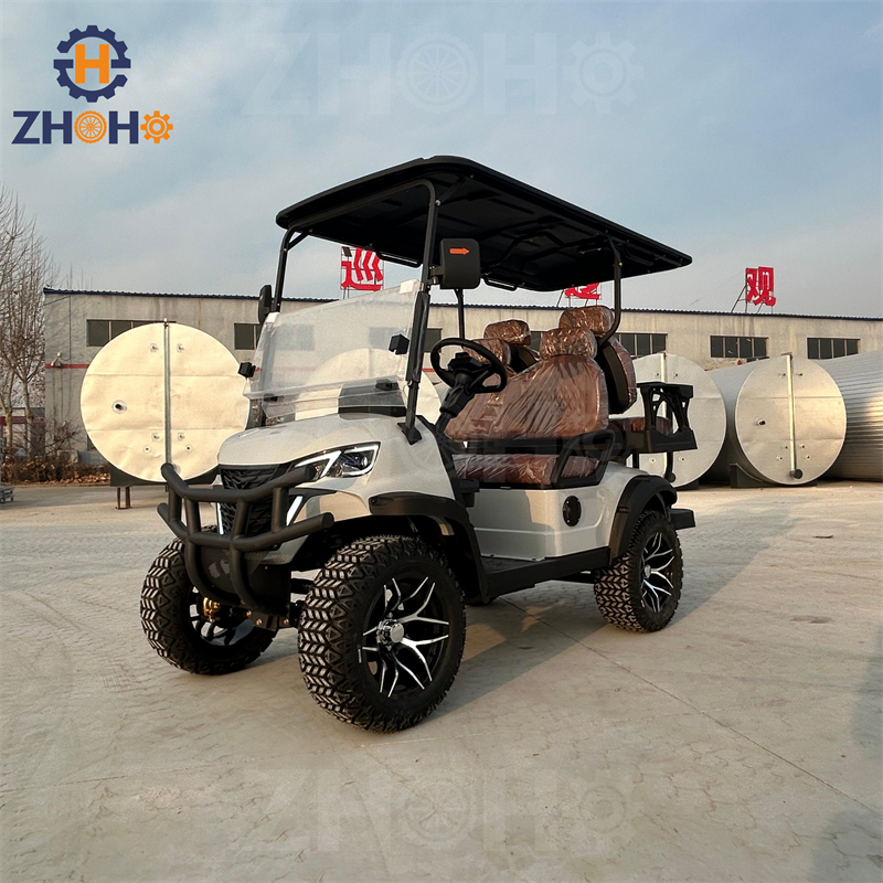 Luxury 4-seater Off-road 4x4 Electric Golf Cart Sightseeing Club Vehicle 72V Lithium Battery Solar-powered Golf Carts
