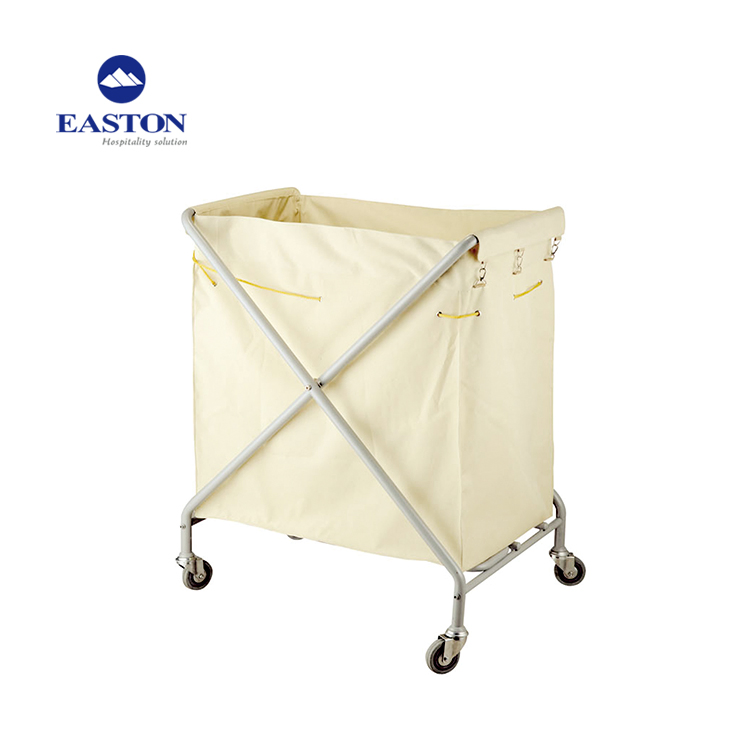Hot Sale 36L Yellow Plastic Service Trolley Hotel Cleaning Cart