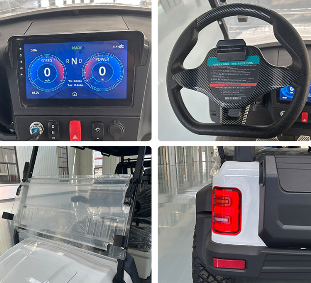 Four Seater Golf Cart Customizable Colors Seats Parts Lithium or Gas Options for Resorts Campus Shuttle Personal Use