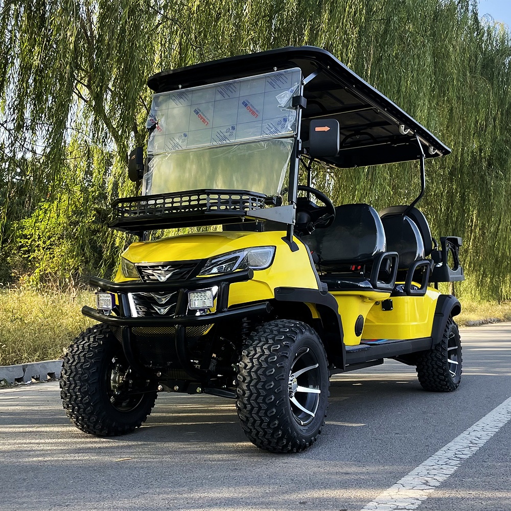 New Electric Golf Cart Touch Screen Cargo Farming Utility Cart Club Car 72V Battery 5-6 Seats 90km Range Including Trailer Box