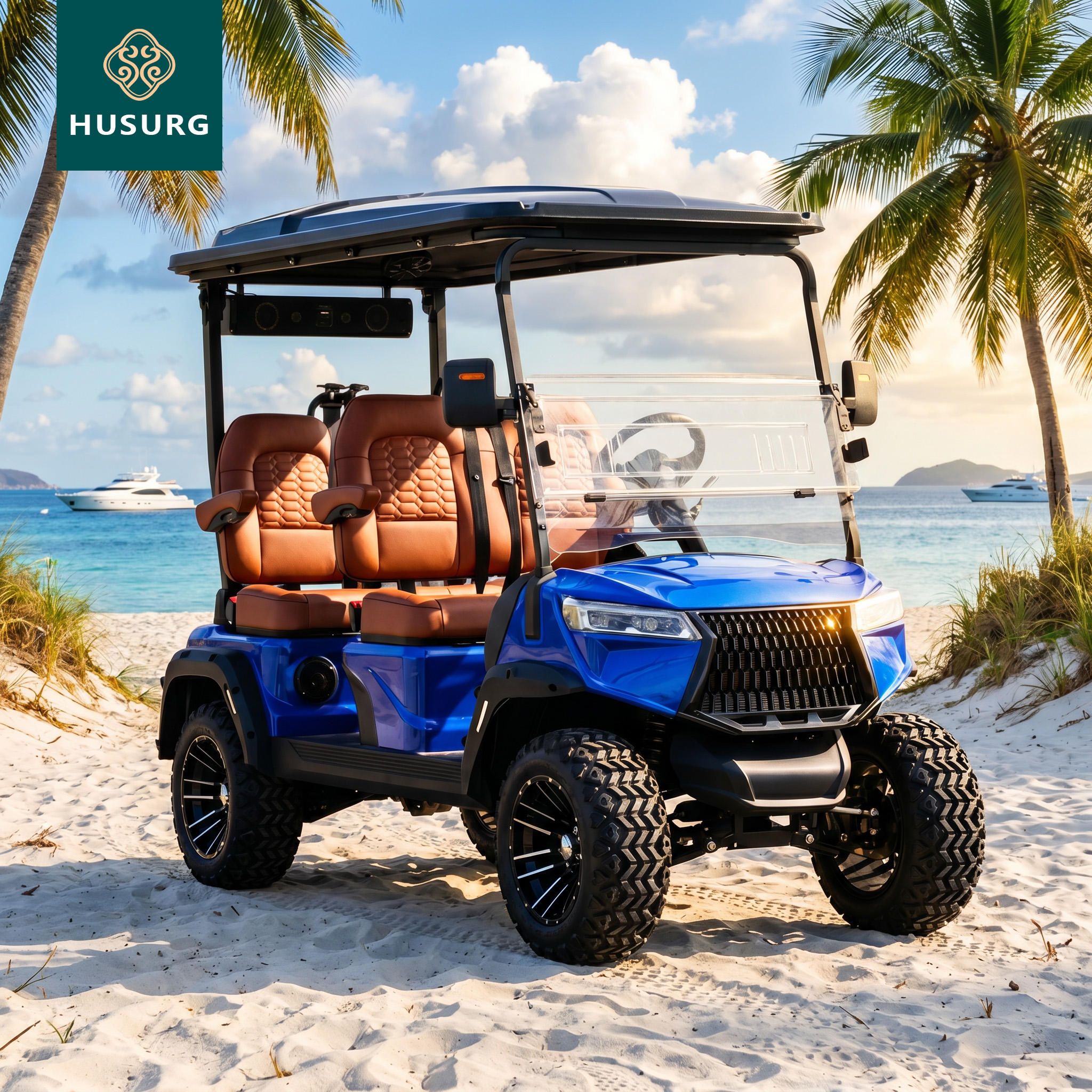 4 Seater Electric Golf Buggy Motor Dual Battery Long Range Utility Sightseeing Vehicle EEC Certified New Dot Certified