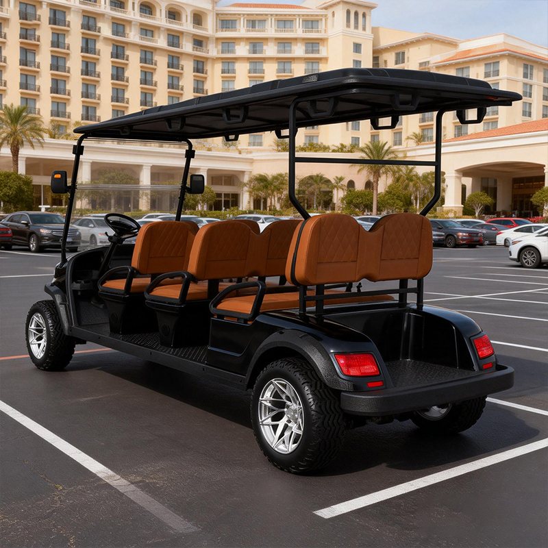 WOLAN Custom 6 Seater Street Legal Buggy Lifted Seats Electric Golf Cart WE6 Model 5KW Motor 60V Battery Off-Road Tires