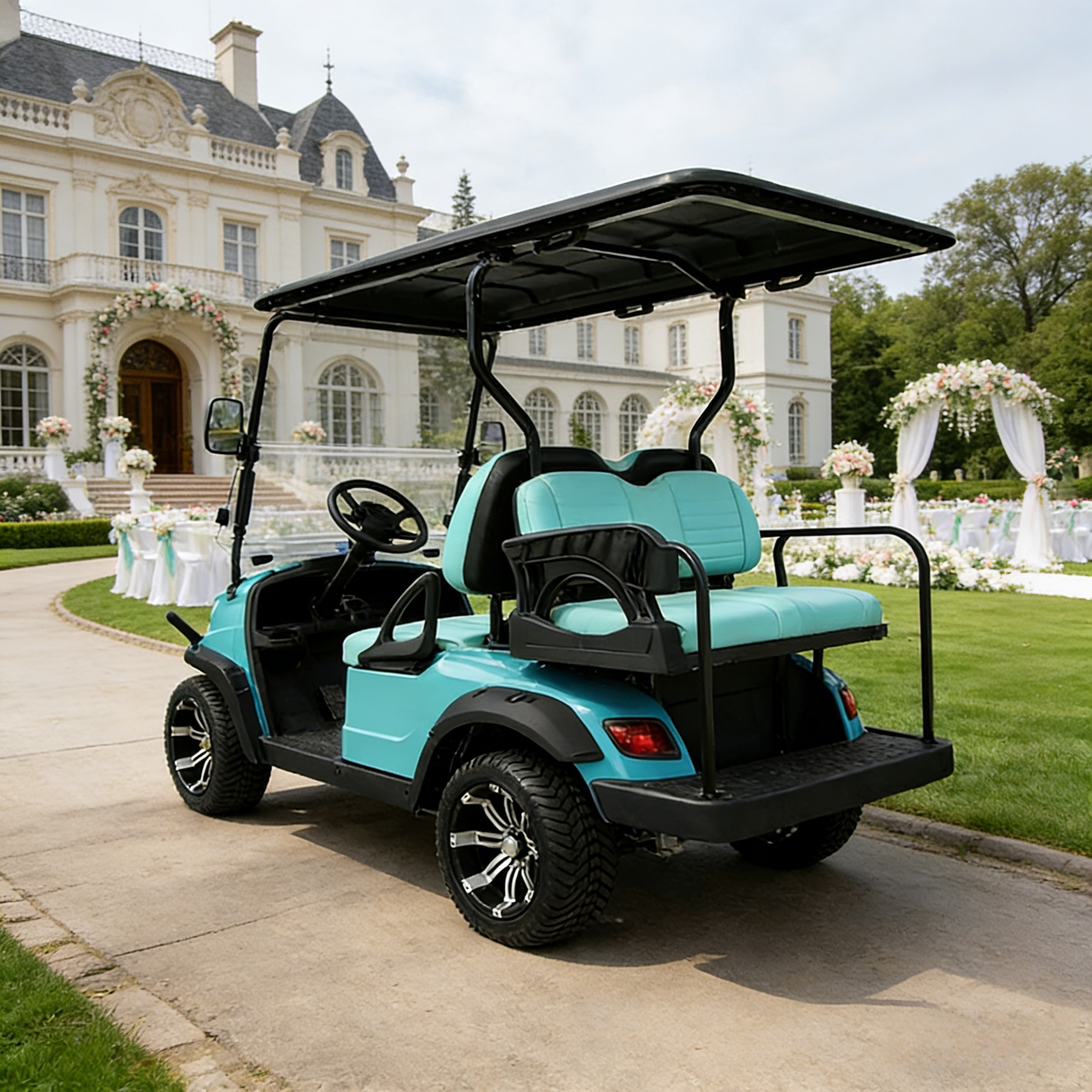 WOLAN Manufacturer Wholesale 4 Seater Passenger Golf Cart with High Roof and Folding Seats for Park