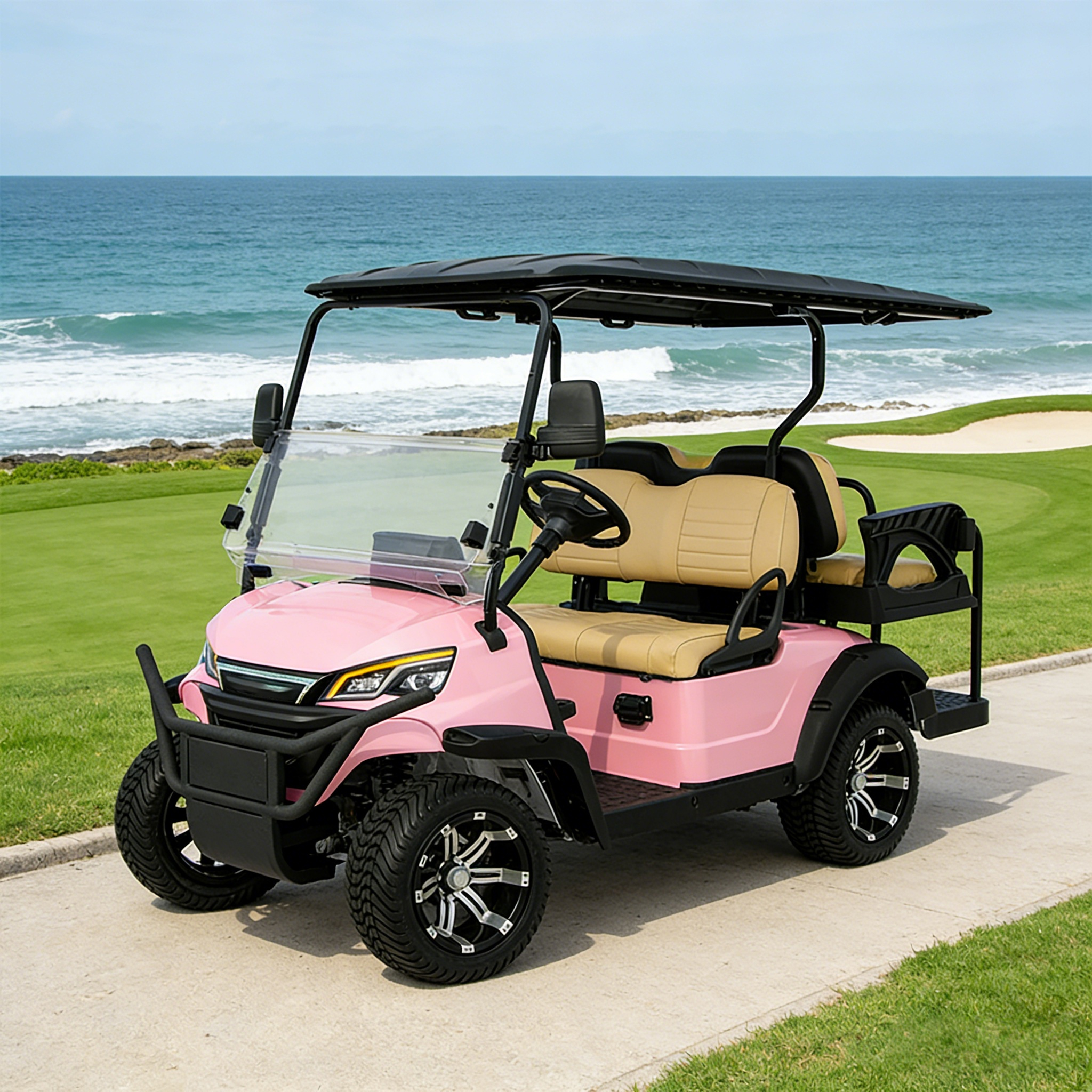 WOLAN Manufacturer Wholesale 4 Seater Passenger Golf Cart with High Roof and Folding Seats for Park