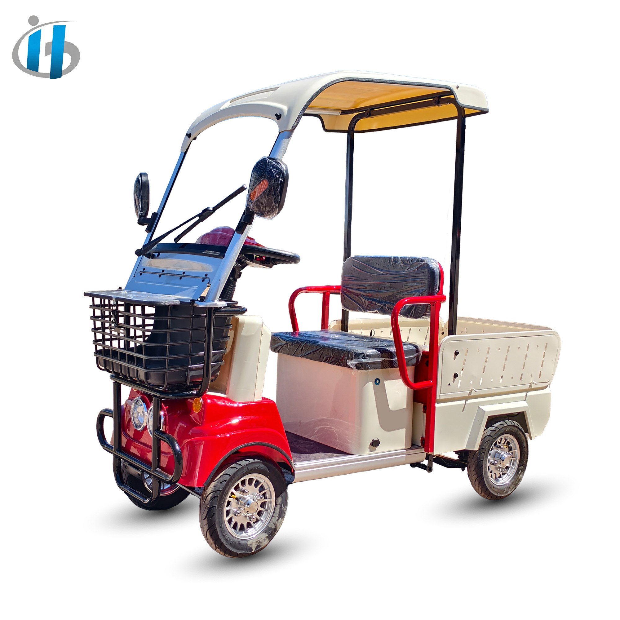 Holladay Hot Sale 4 Wheel Electric Golf Cart with Cargo Basket &amp; Automatic Braking &amp; Wiper Electric 4 Wheel Scooter Range 40Km