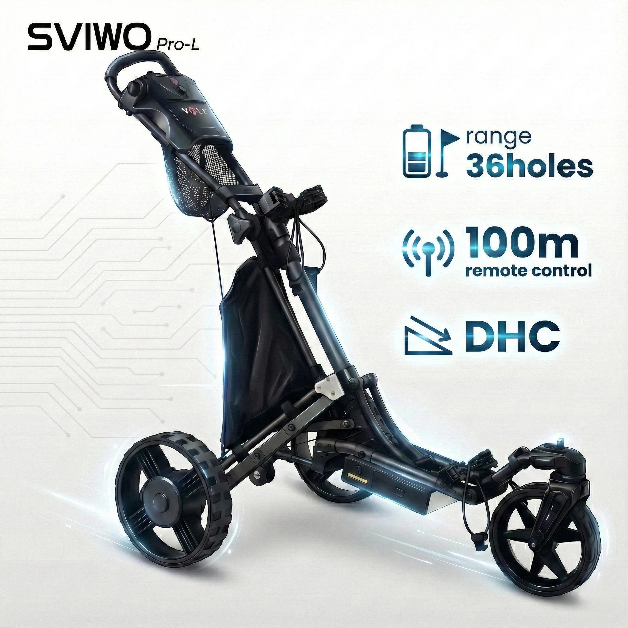 2025 New Design Remote Control Electric Golf Trolley 36 Holes Lithium Battery Motorized Golf Caddy With DHC