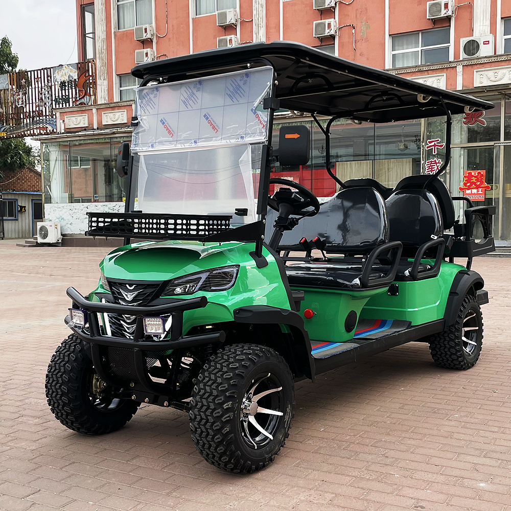 High Performance Six Seater Classic Golf Cart Powered by Solar Energy, Equipped with Lithium Battery 48V/60V/72V Hunting Cart