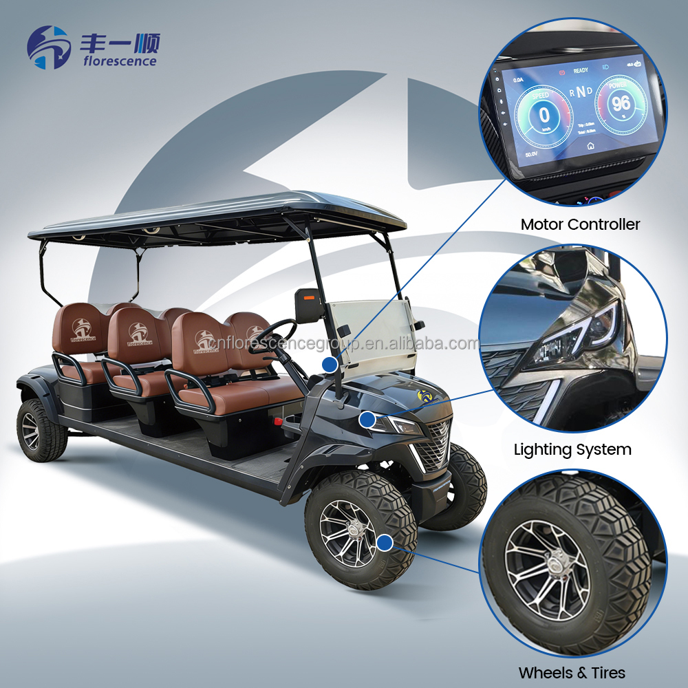 Cheap Luxury 6 Seater Low Speed Vehicle 4 Wheel Drive Push Electric Street Legal Golf Cart for Sale