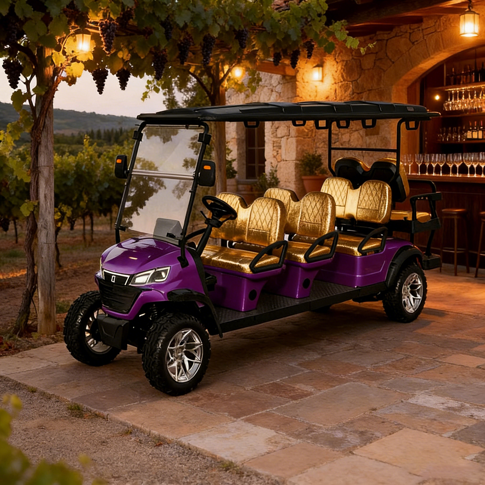 WOLAN DOT Certified Electric Golf Cart 8 Seater Utility Vehicle with Lift for Hunting Golf Cart