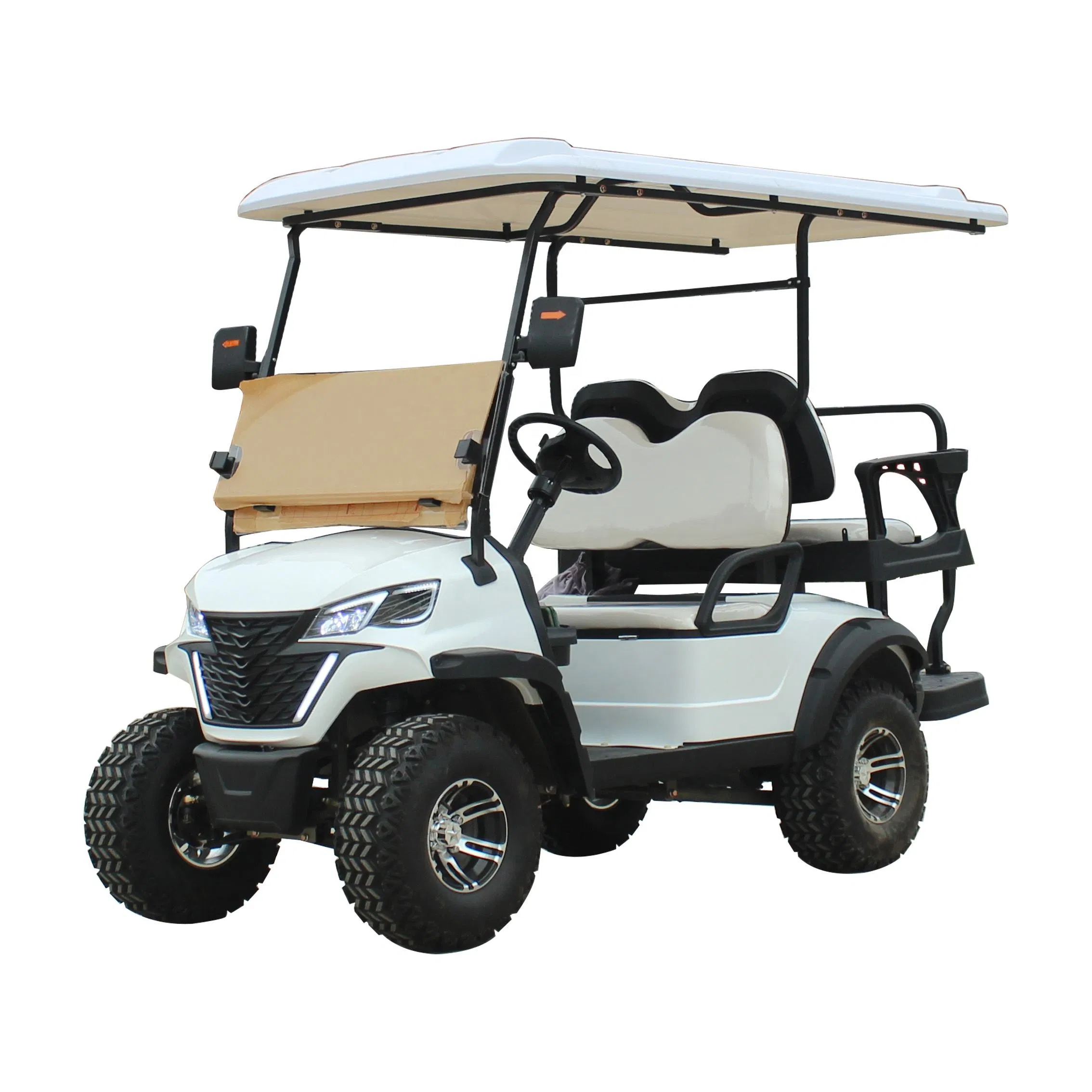 Solar Powered Electric Golf Cart with Roof Panel and Backup Battery for Continuous Green Operation