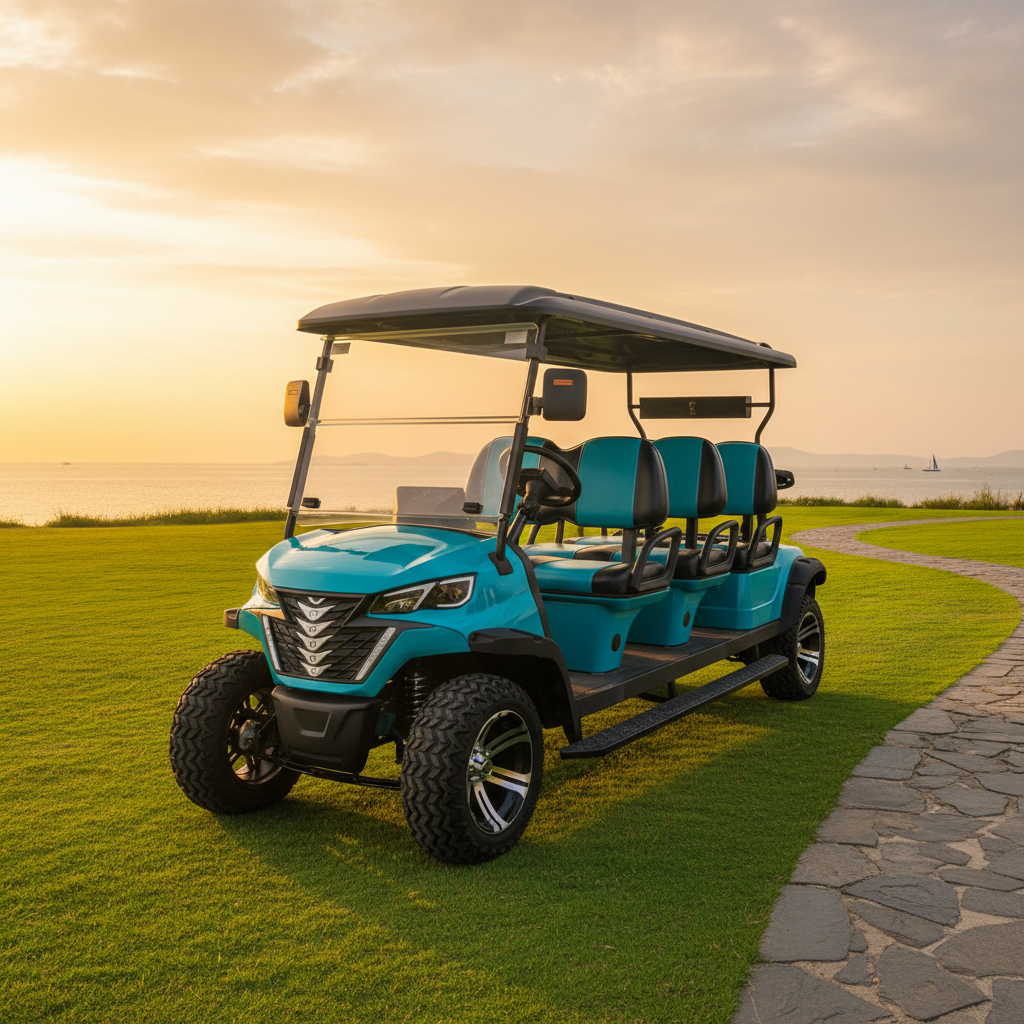 Cheap Luxury 6 Seater Low Speed Vehicle 4 Wheel Drive Push Electric Street Legal Golf Cart for Sale