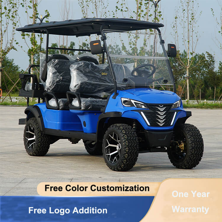 Electric Golf Cart 3-4 Seats 4x4 Road Club Car 72V 4-7KW Motor Customizable Color Maintenance-free 6 Block Lead-acid Battery