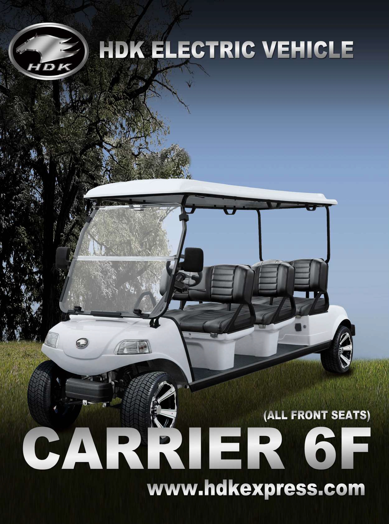 Big Scooters HDK EVOLUTION Sightseeing Pick up Price Mini Bus 6 Seat 48V Off-road Electric Golf Cart for Sale Cheap