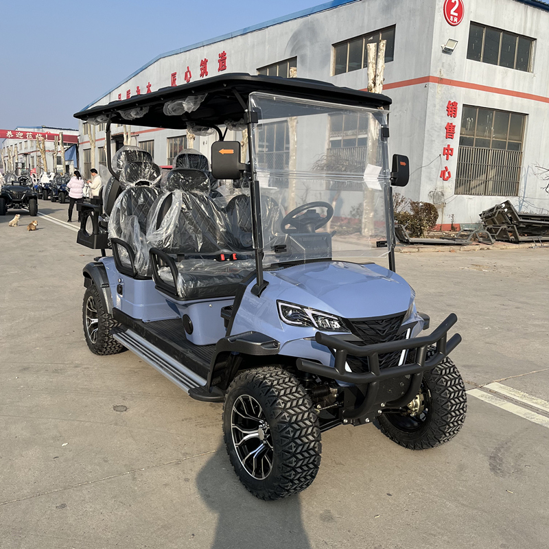 Hot Selling HKBG Brand 4+2 Seater 72V Battery Electric Golf Cart High Strength Steel Frame 70-90km Range 30-50km/h Speed Dot