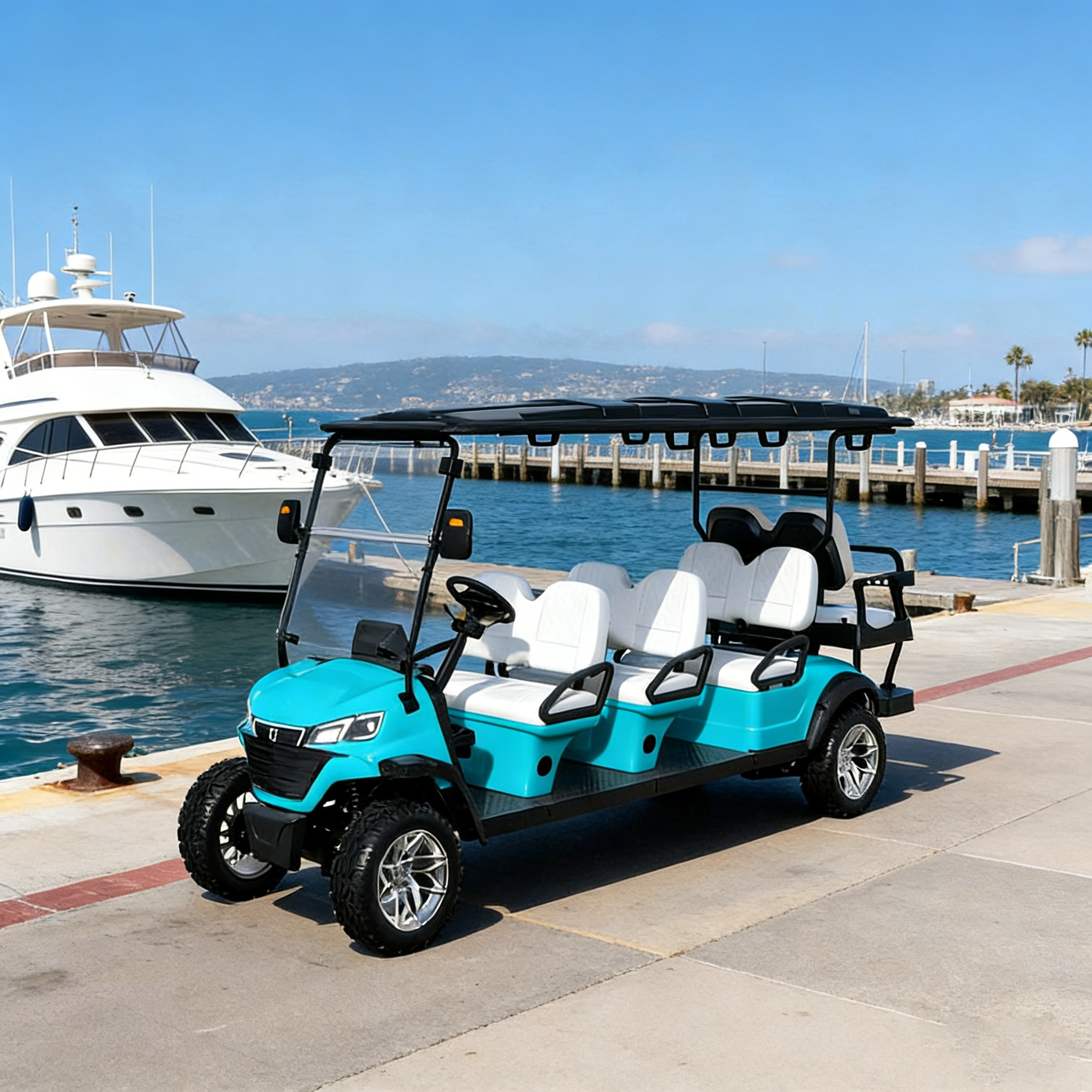 WOLAN DOT Certified Electric Golf Cart 8 Seater Utility Vehicle with Lift for Hunting Golf Cart