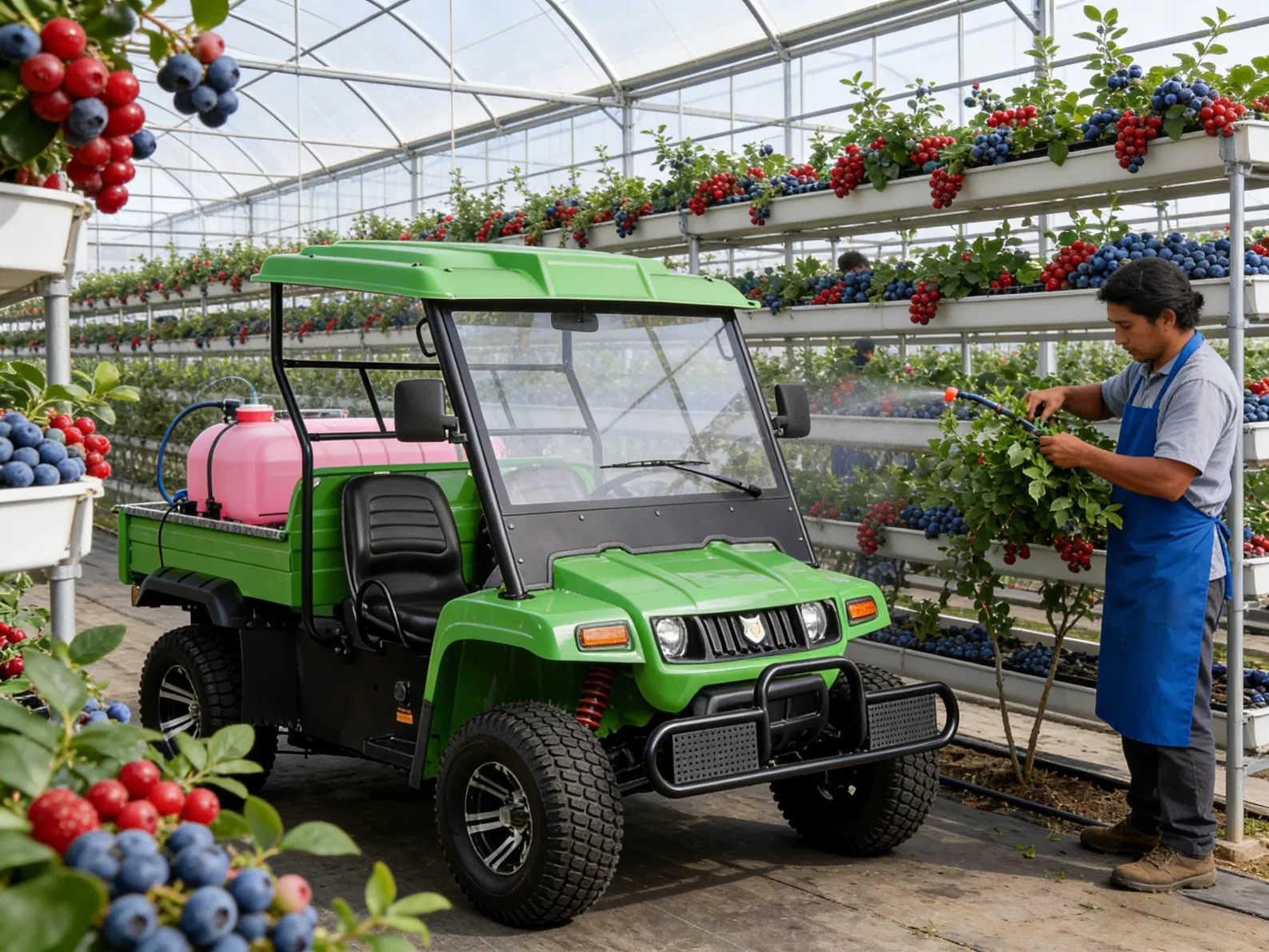 Electric Yatian Utility Vehicle High Efficiency Sprayer for American Orchards