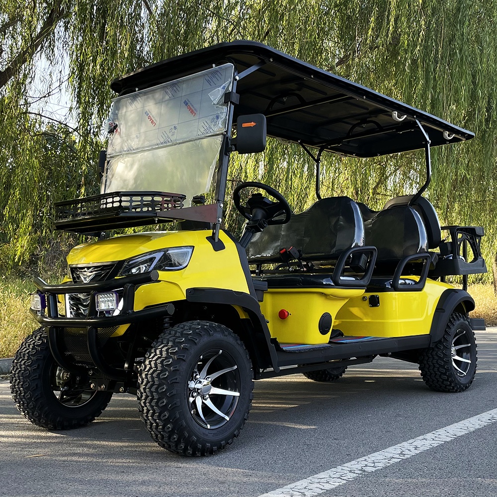 New Electric Golf Cart Touch Screen Cargo Farming Utility Cart Club Car 72V Battery 5-6 Seats 90km Range Including Trailer Box