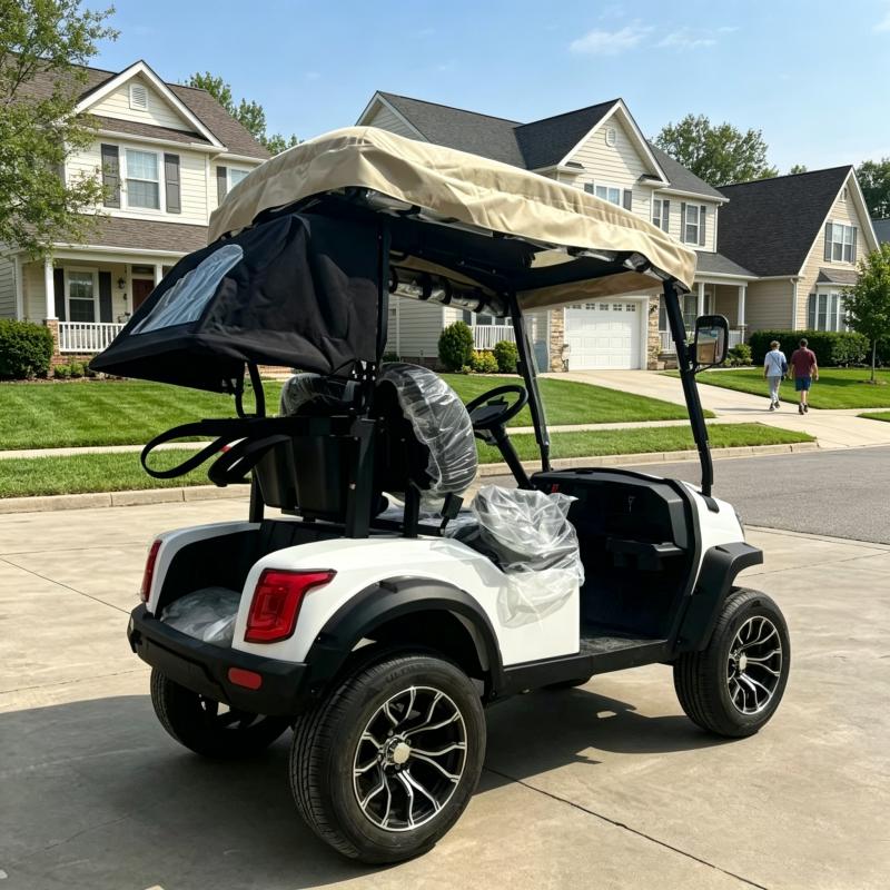 Luxury 2 Seat Electric Golf Cart 72V Lithium Battery AC Motor 2 Passenger Resort Vehicle Elegant Sightseeing Street Legal Car