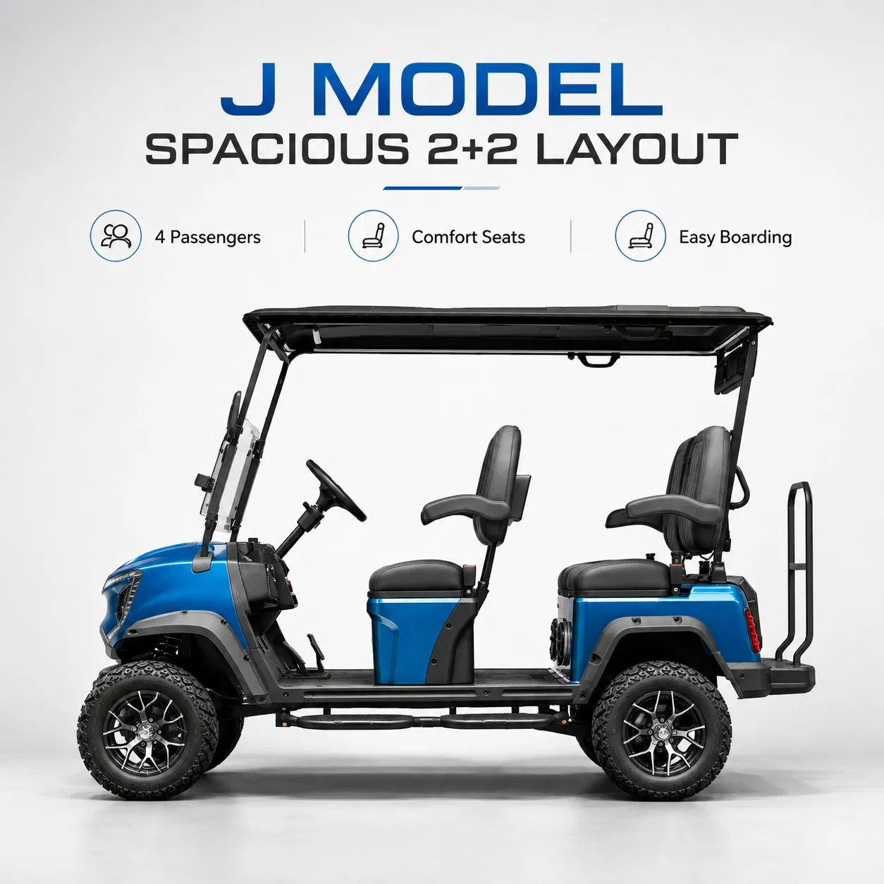Smart Connect 4 Passenger Golf Car with GPS Fleet Management System 72V Lithium AC Motor Electric Golf Cart