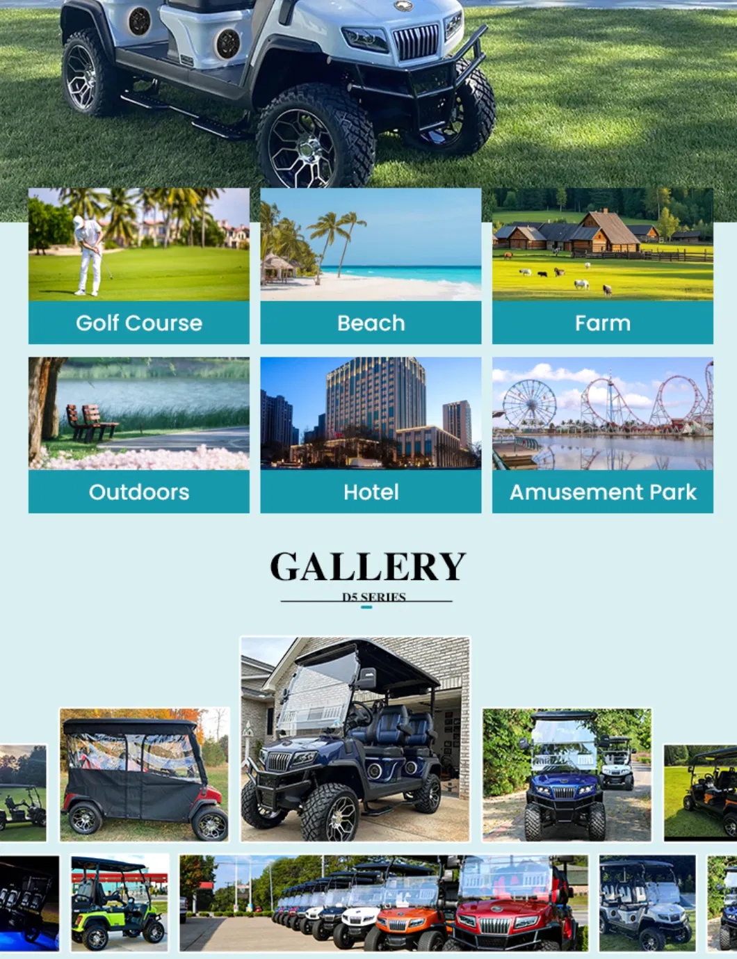 Factory New Hdk Evolution Electric Lithium Battery D5 4 Seater Golf Cart