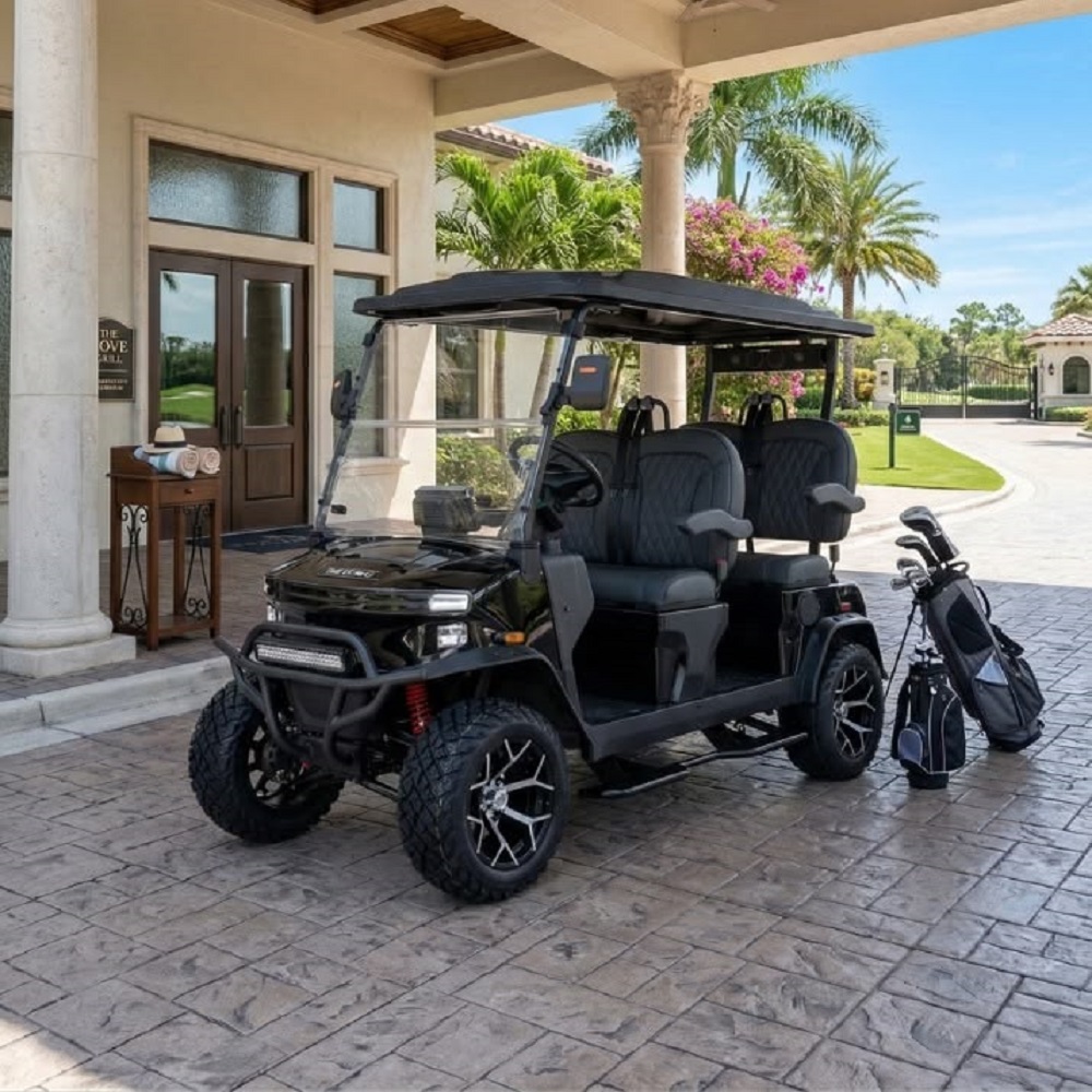 Modern Style 4 Passenger Golf Car Street Legal LSV Smooth Driving Electric Vehicle With Music Player Multi-functional Golf Cart