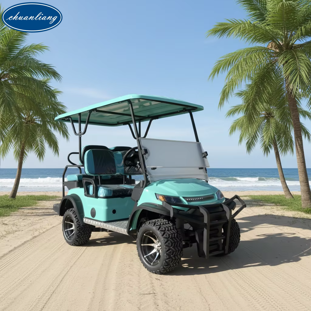 Customizable High Climbing Ability 4 Seater Electric Golf Cart Utility Club Car with All Terrain Tires for Golf Course