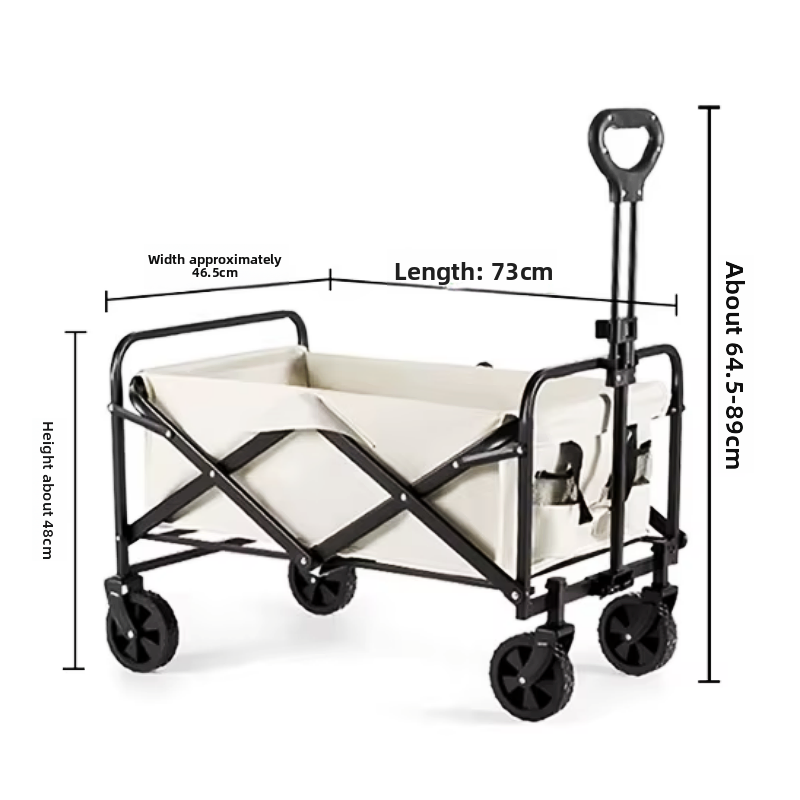 OEM Customizable Aluminum Alloy Four-Wheel Enclosed Platform Durable Foldable Trolley Cart for Camping Beach Shopping Tools Use