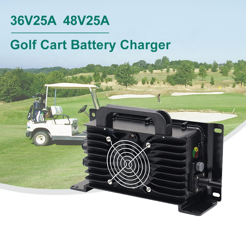 Waterproof Electric Golf Carts 48V/25A Digital Display 220V/110V Adaptive 6A Fast Charger 60V AC Port