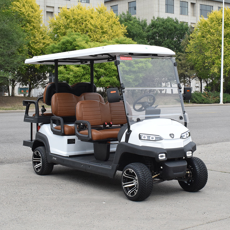 Electric Golf Cart Fully Intelligent Controller 4 Wheels Golf Cart Four-row Golf Cart with Eight Seats