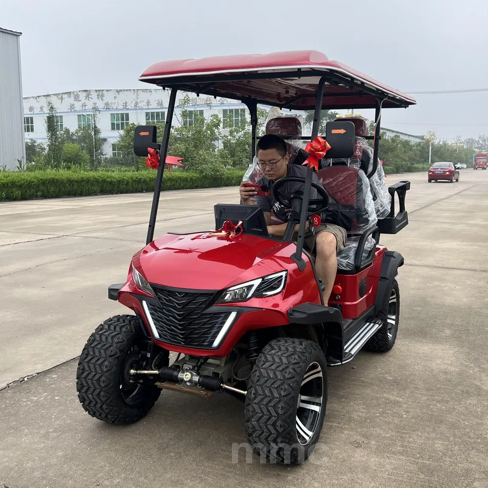 CE Approved 4 Seat Luxurious Beach off Road 14 Aluminum Wheel 72V Lithium Battery Solar Powered Golf Carts