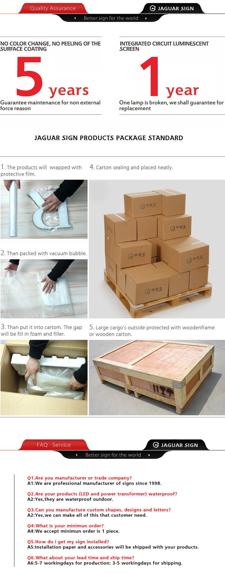 Packaging & Service