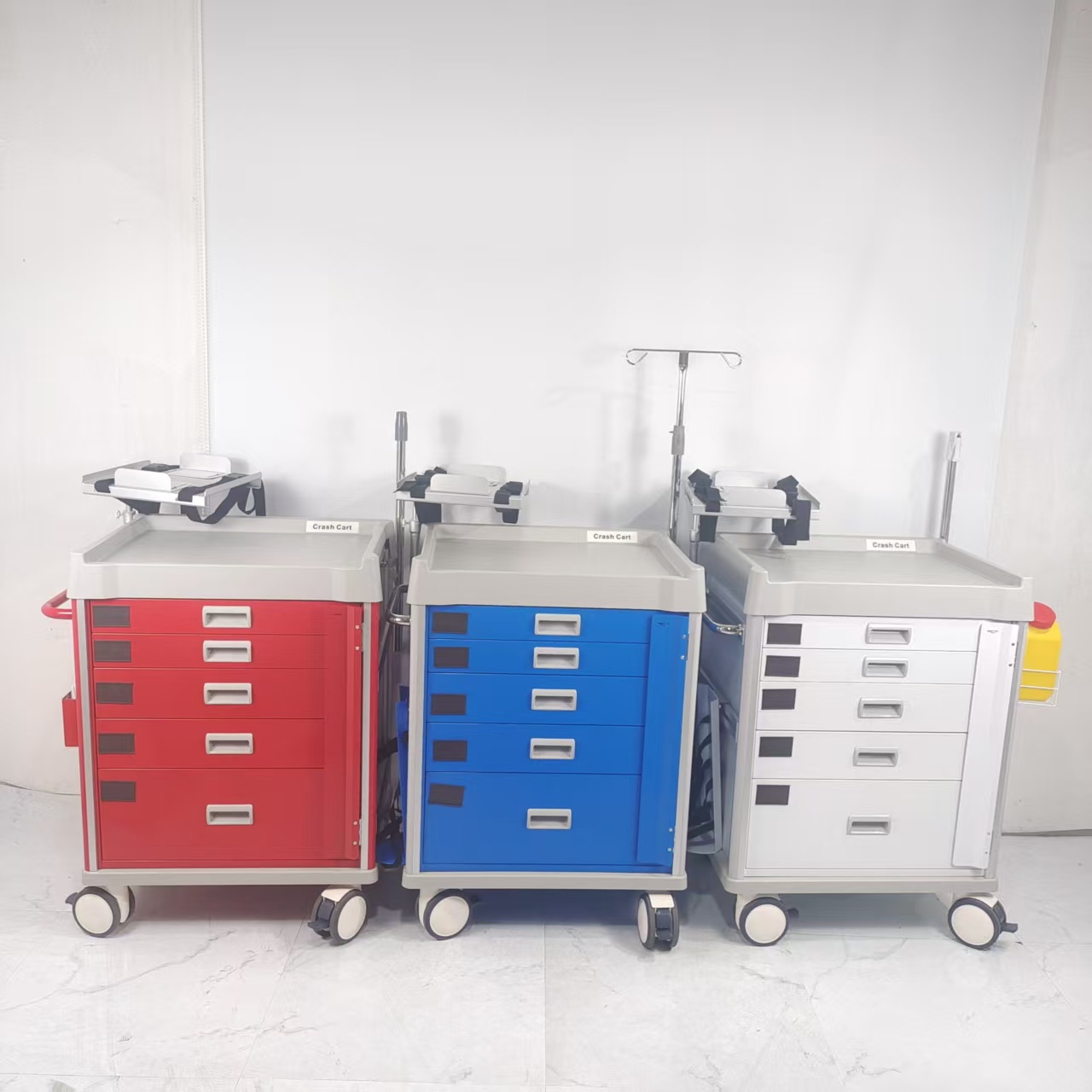 CE Certified Emergency Cart ISO13485 Trolley International Medical Project OEM Crash Cart Custom Hospital Cart