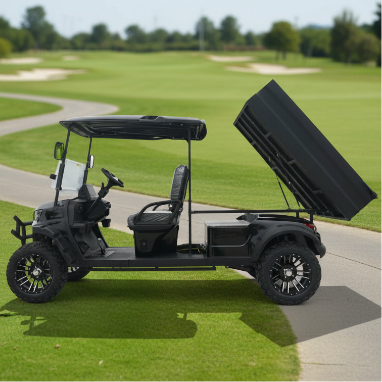 Premium Quality Electric Truck UTV 2-Seater Golf Cart with Cargo Box Automatic Dumper 500KG Load Capacity Electric Cargo Truck