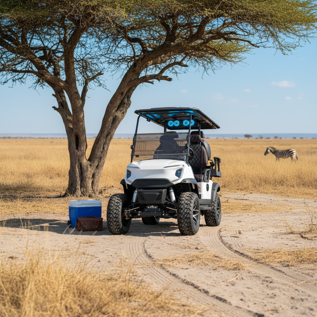 Kepler Adult Battery-powered Campus Cart 4-Passenger Capacity Hydraulic Brakes 48V 5KW Motor for Hotel Transport