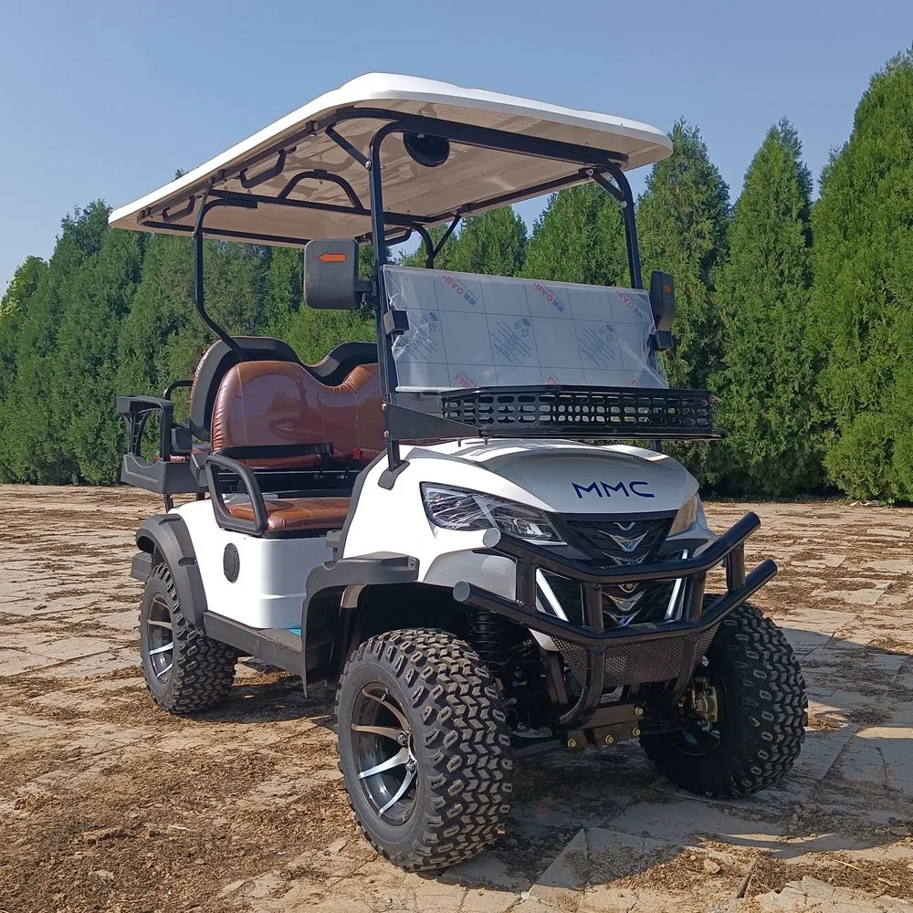 Hot Sale 48/72V Lithium Battery Solar Panels Powered 4 Seater Golf Trolley off Road Beach Buggy White Electric Golf Cart