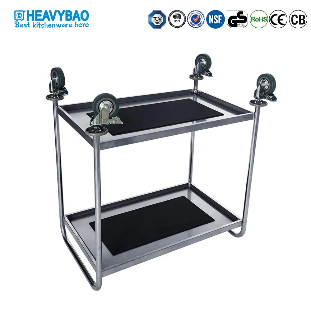 Heavybao Hotel Stainless Steel Food and Drink Service Cart