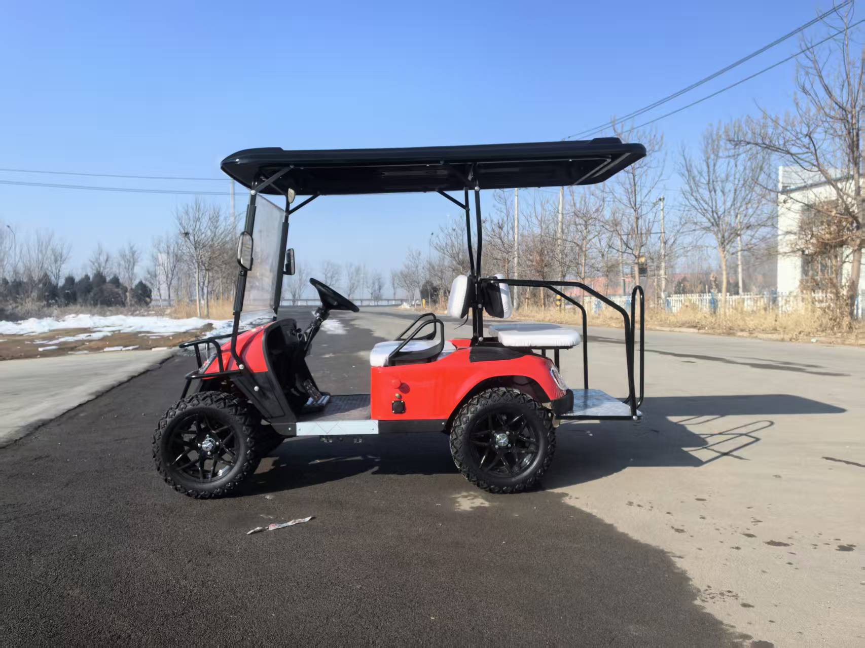 Custom Electric Steel Golf Cart Outdoor Sightseeing Car