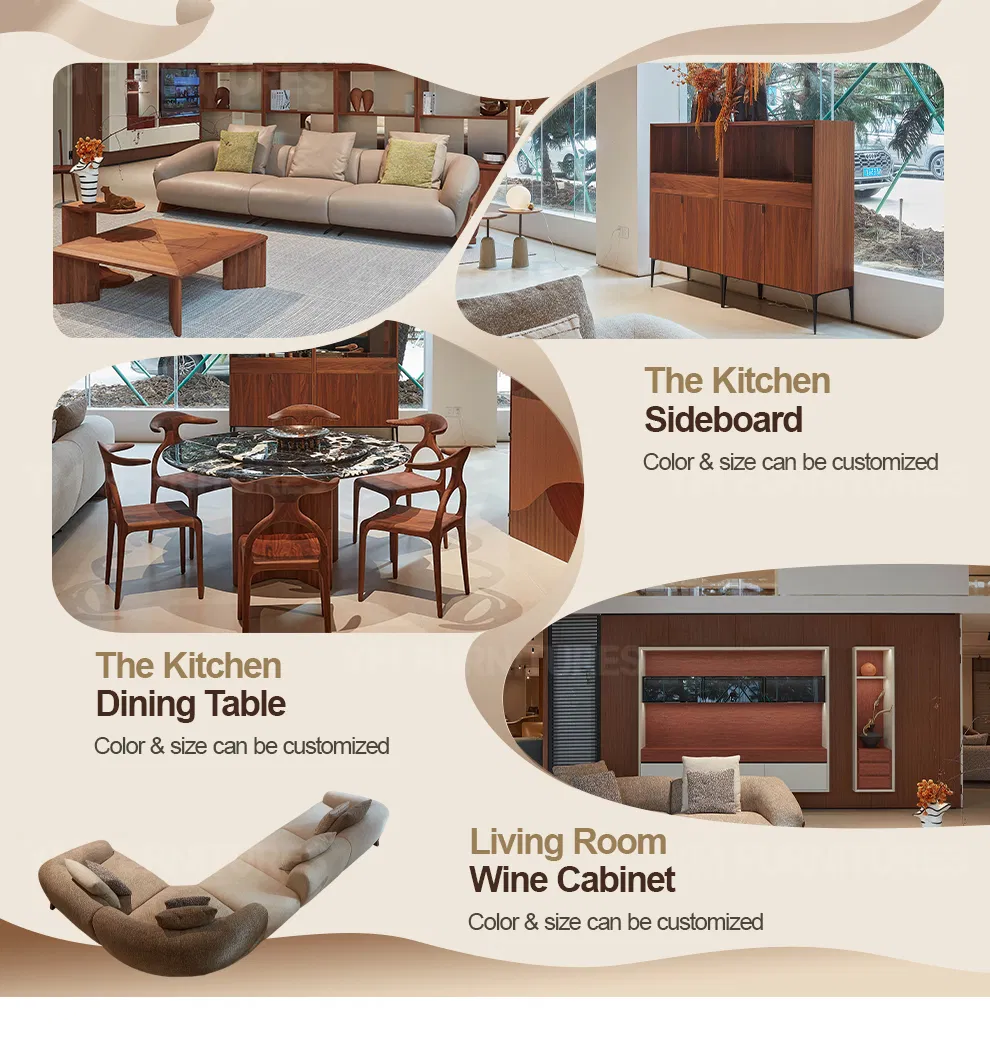 Buffet de Móveis Villa Armário Modular Artesanal Luxuoso de Madeira Armazenamento Aparador para Bar em Casa Jantar