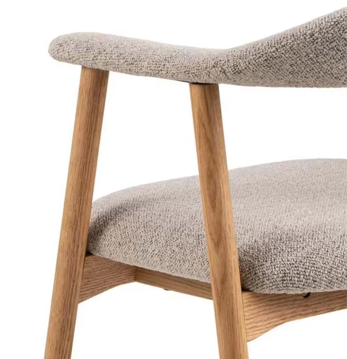 Cadeira de Jantar Estofada em Madeira de Freixo com Design Moderno e Cor Personalizada em Tecido Nórdico Kd