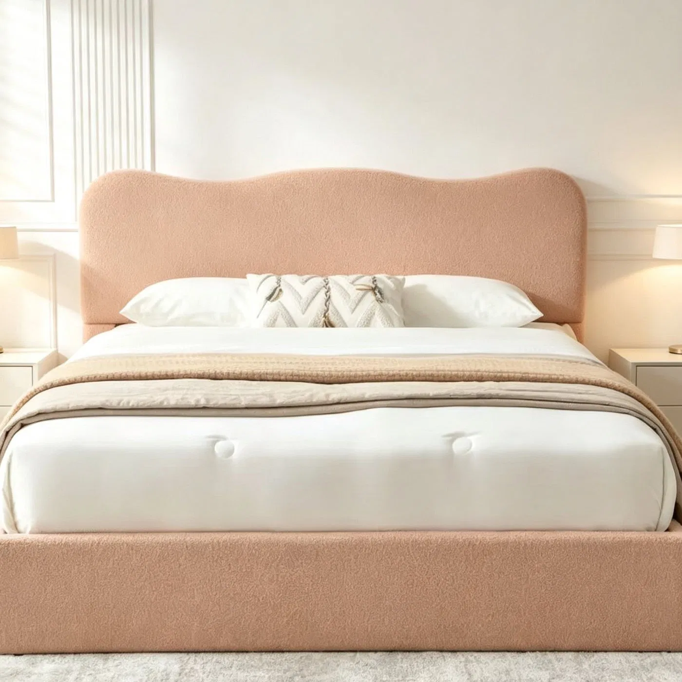 Multi Space Hydraulic Storage King Bed Frame Tufted Upholstered Headboard Wooden Bed