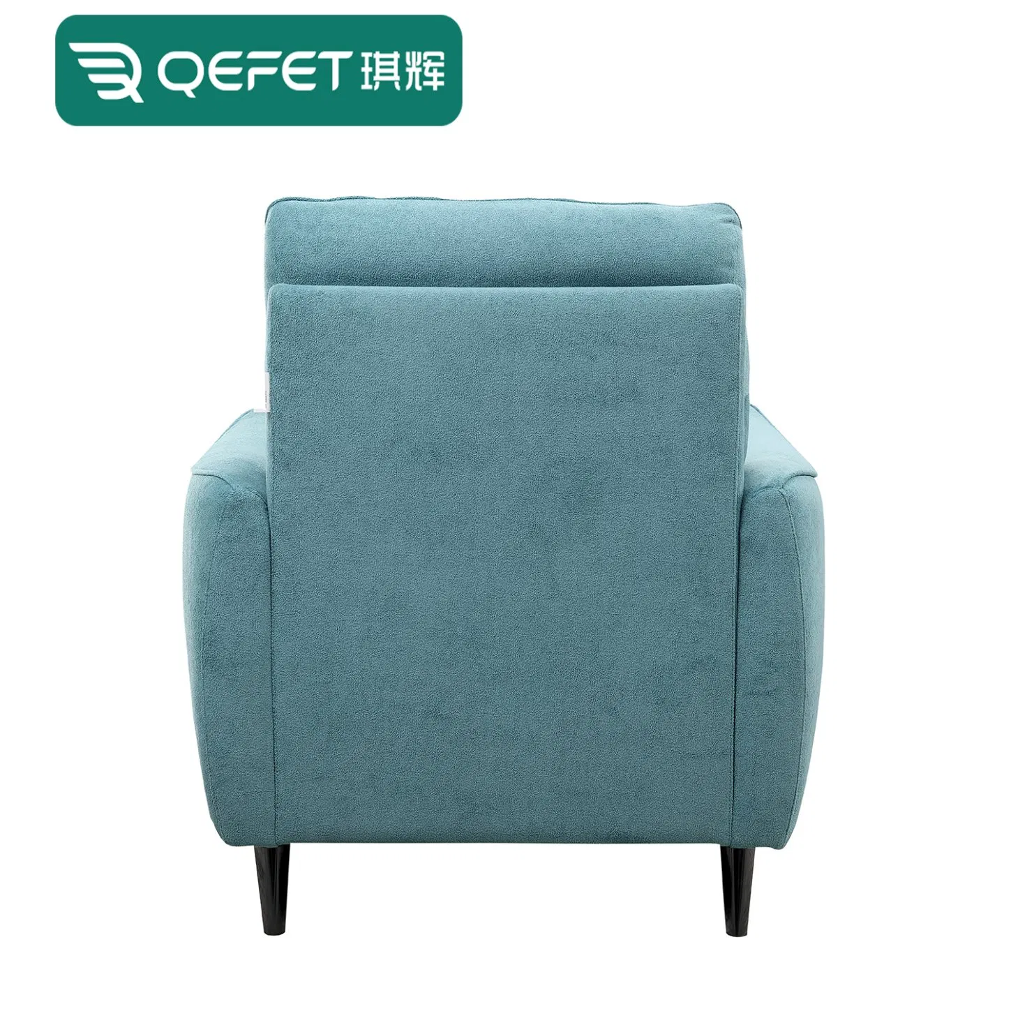 Elegante Poltrona Reclinável de Veludo Azul Linho para Sala de Estar