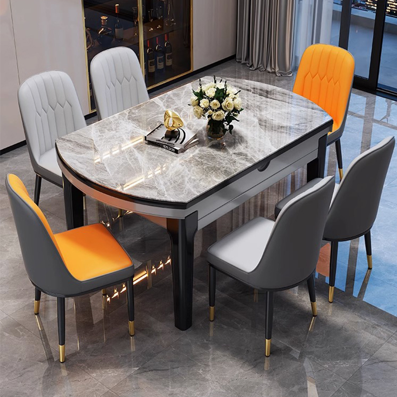 Conjunto de Mesa de Jantar de Móveis Modernos para Casa 6 Lugares Mesa de Jantar Redonda