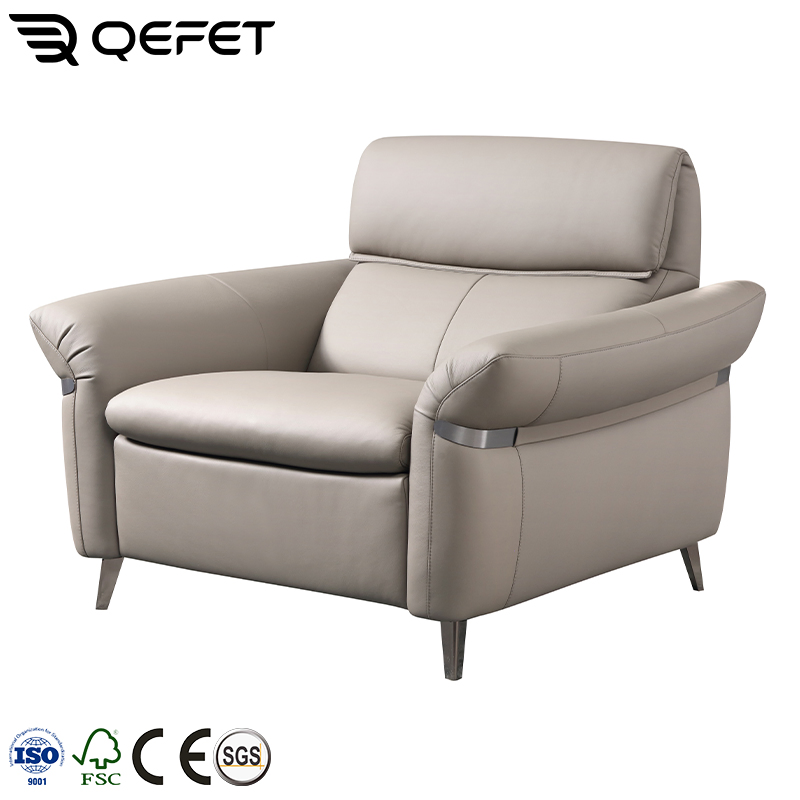 Poltrona Recliner Elétrica de Couro Moderna para Salas de Estar