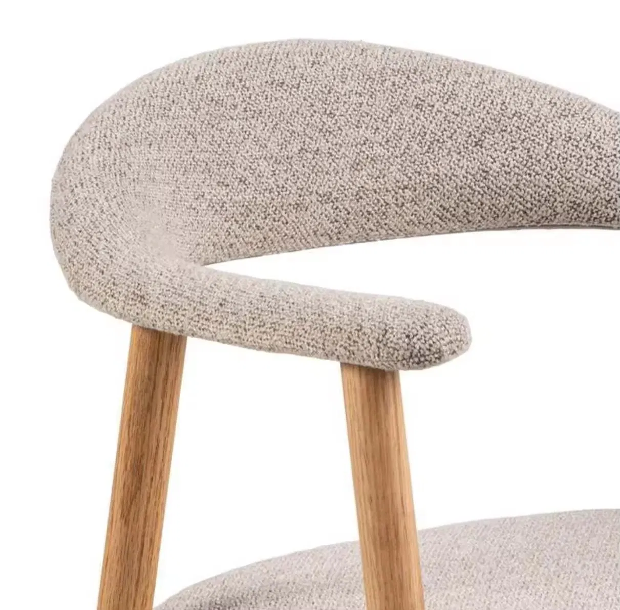 Cadeira de Jantar Estofada em Madeira de Freixo com Design Moderno e Cor Personalizada em Tecido Nórdico Kd