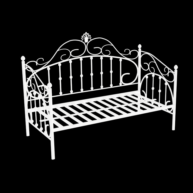 Sofá-cama de estilo europeu personalizado para sala de estar e quarto, cama moderna simples, lençol de princesa, cama de dia em metal