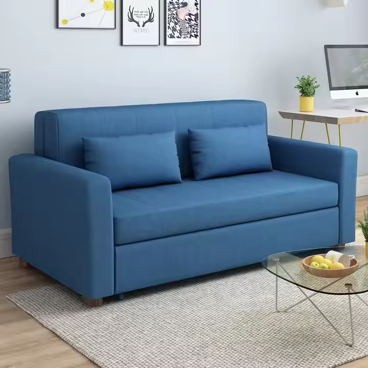 Sofá-cama de dupla função dobrável para pequenas famílias, sofá para duas ou três pessoas, sofá para estudo e descanso, cama dobrável com armazenamento
