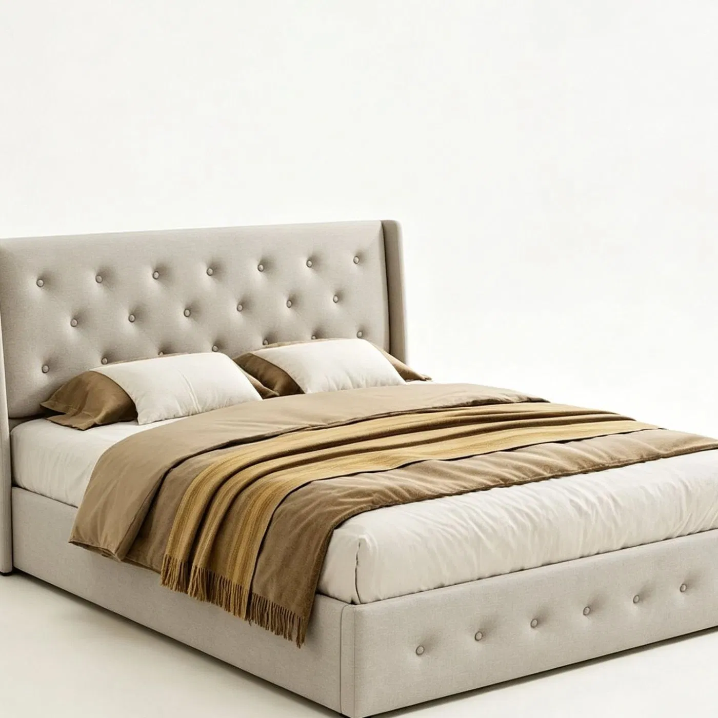 Comfort Tufted Upholstered Full Bed Frame Hydraulic Storage Space Saver Platform Bed