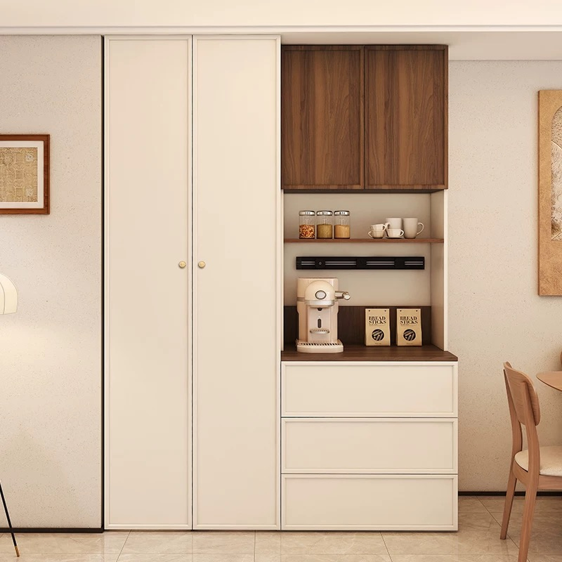 Buffet de Madeira Moderna de Luxo com Exibição, Armário de Armazenamento para Sala de Estar e Jantar, Móveis para Casa, Gaveteiro Moderno para Cozinha