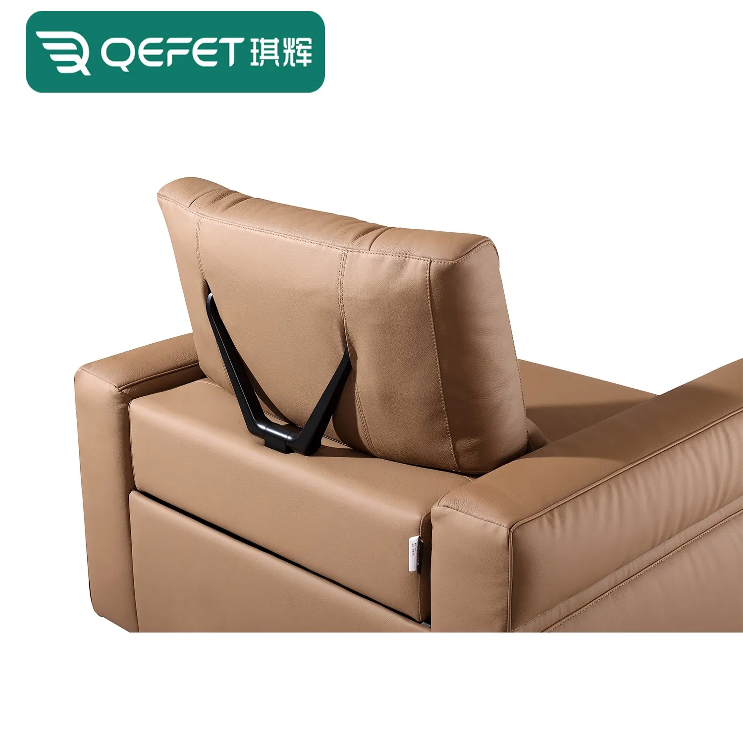 Recliner elétrico de couro laranja moderno para espaços de vida aconchegantes